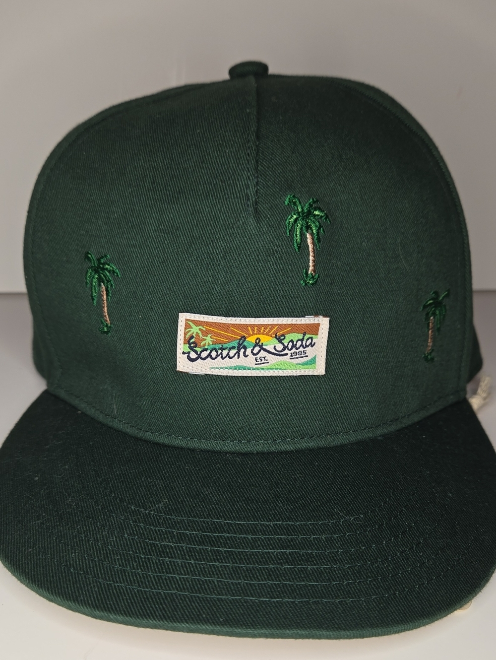 Scotch & Soda Size S  Forest Green Palm Embroidered Cap